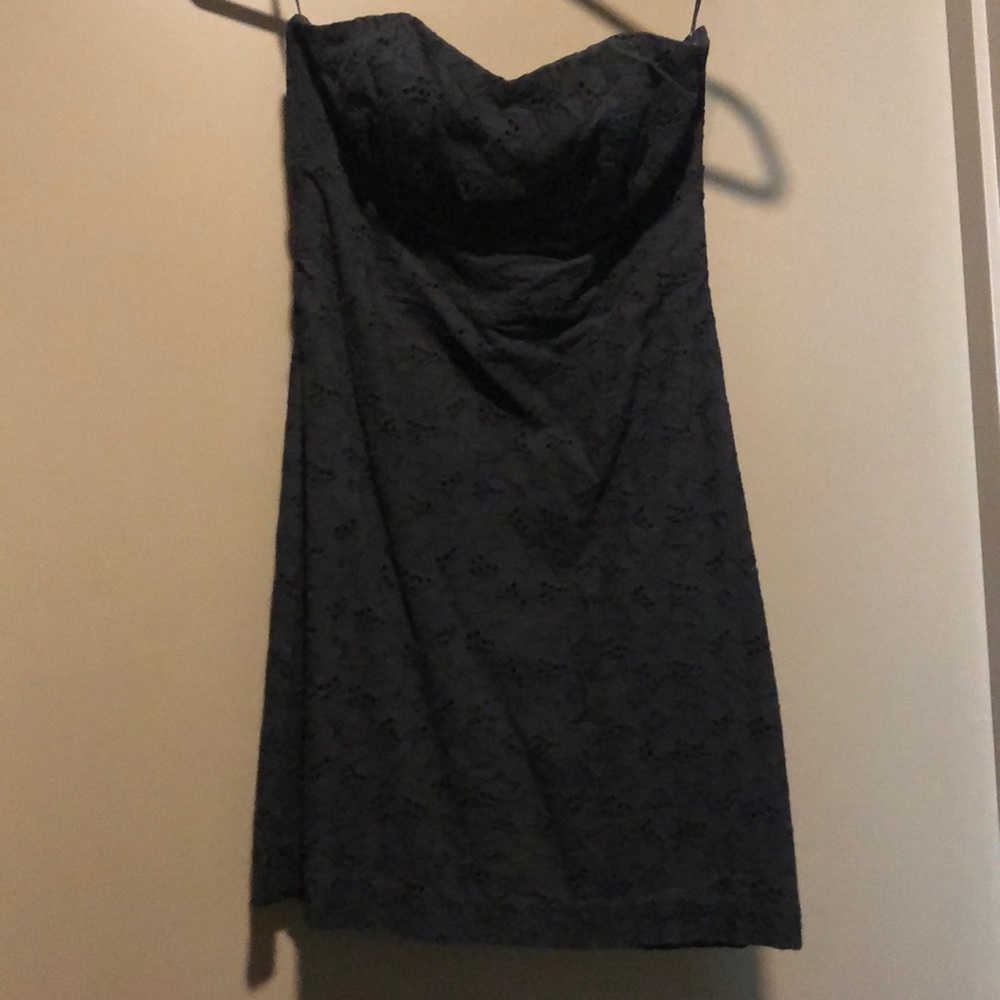 BB Dakota black lace strapless dress